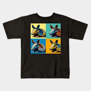 Armadillo in Abstract: A Pop Art Color Odyssey Kids T-Shirt